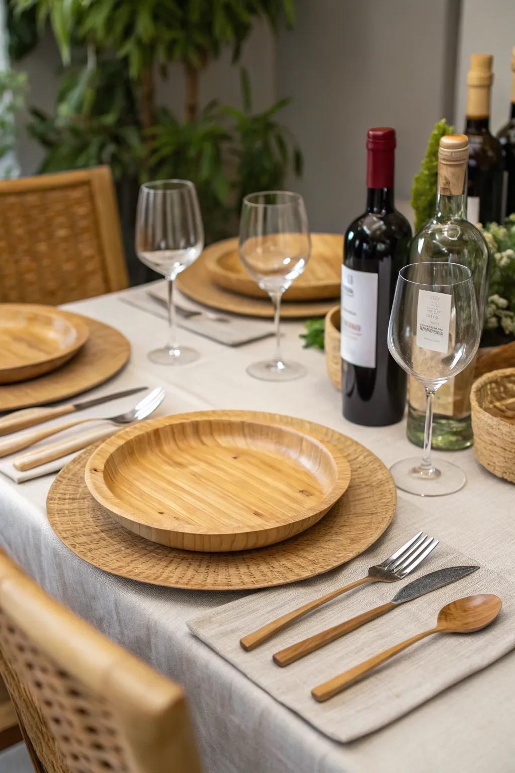 Eco-friendly tableware offers style with sustainability.