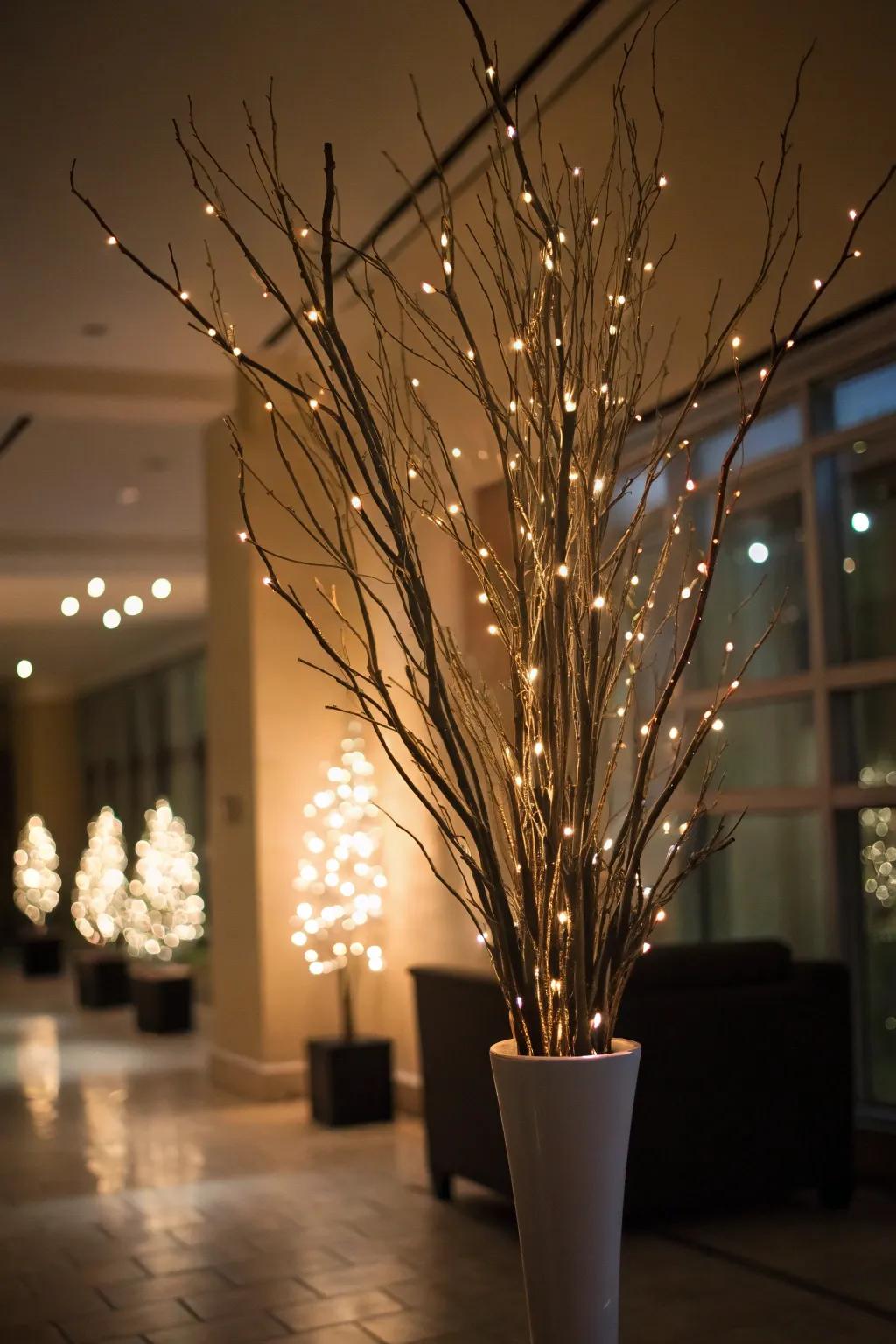 Radiant branches afford a delicate glow, elevating any space.