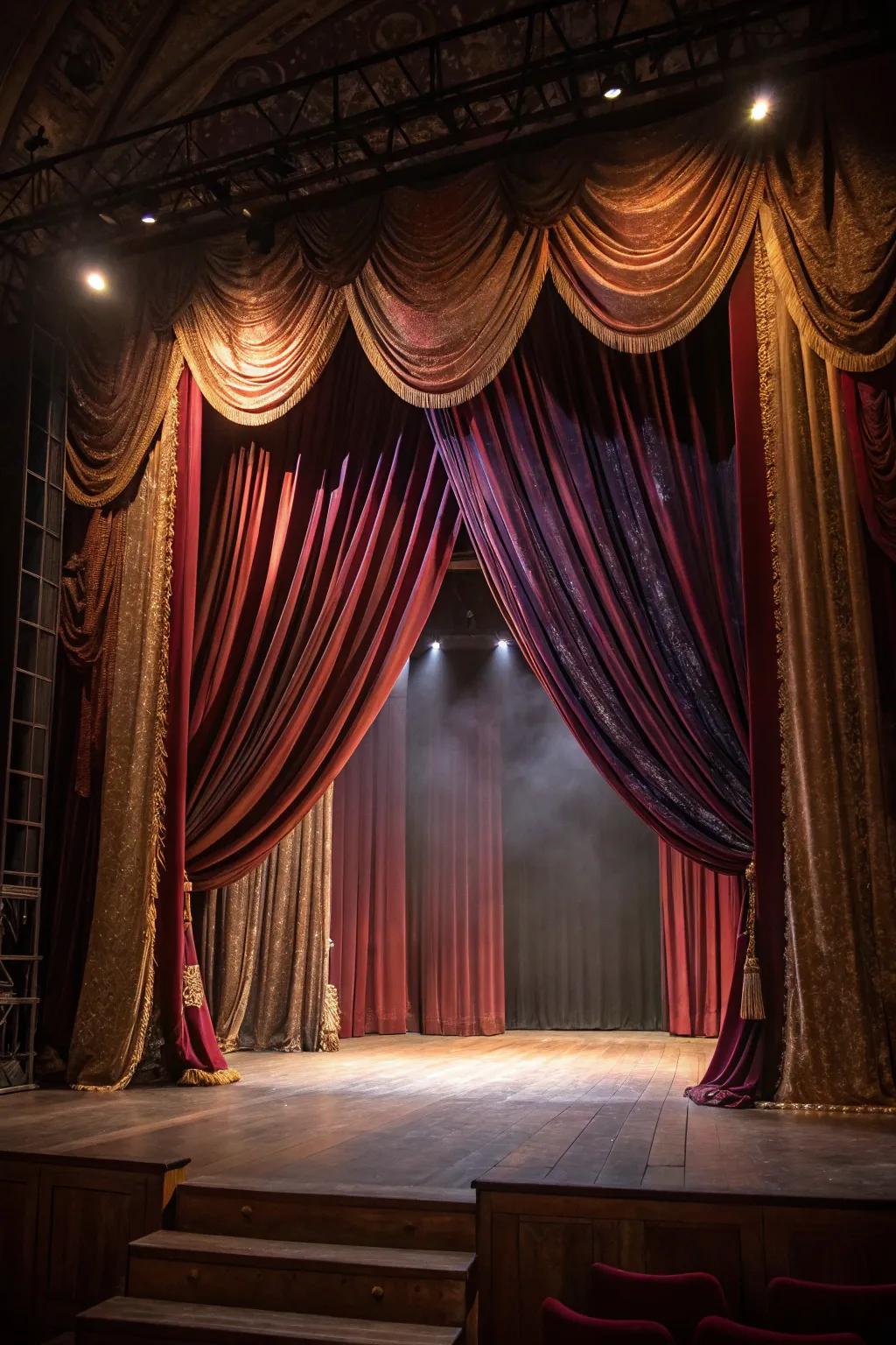 Theatrical drapery brings elegance and drama to the stage.