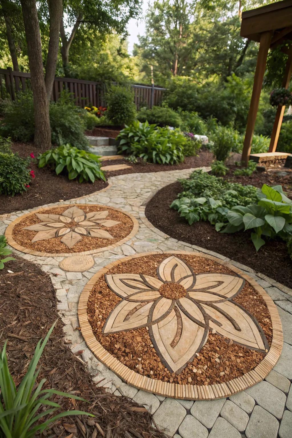 <strong>Wood chips</strong> enrich garden art with depth and visual variance.” loading=”lazy” class=”pimg”>
	</picture><figcaption><strong>Wood chips</strong> enrich garden art with depth and visual variance.</figcaption></figure>
<p>Incorporate <strong>wood chips</strong> within garden art installations, introducing depth and contrast. This creative approach is a fun way to infuse individuality into your outdoor area.</p>
<h3>You might like:</h3>
<ul class=