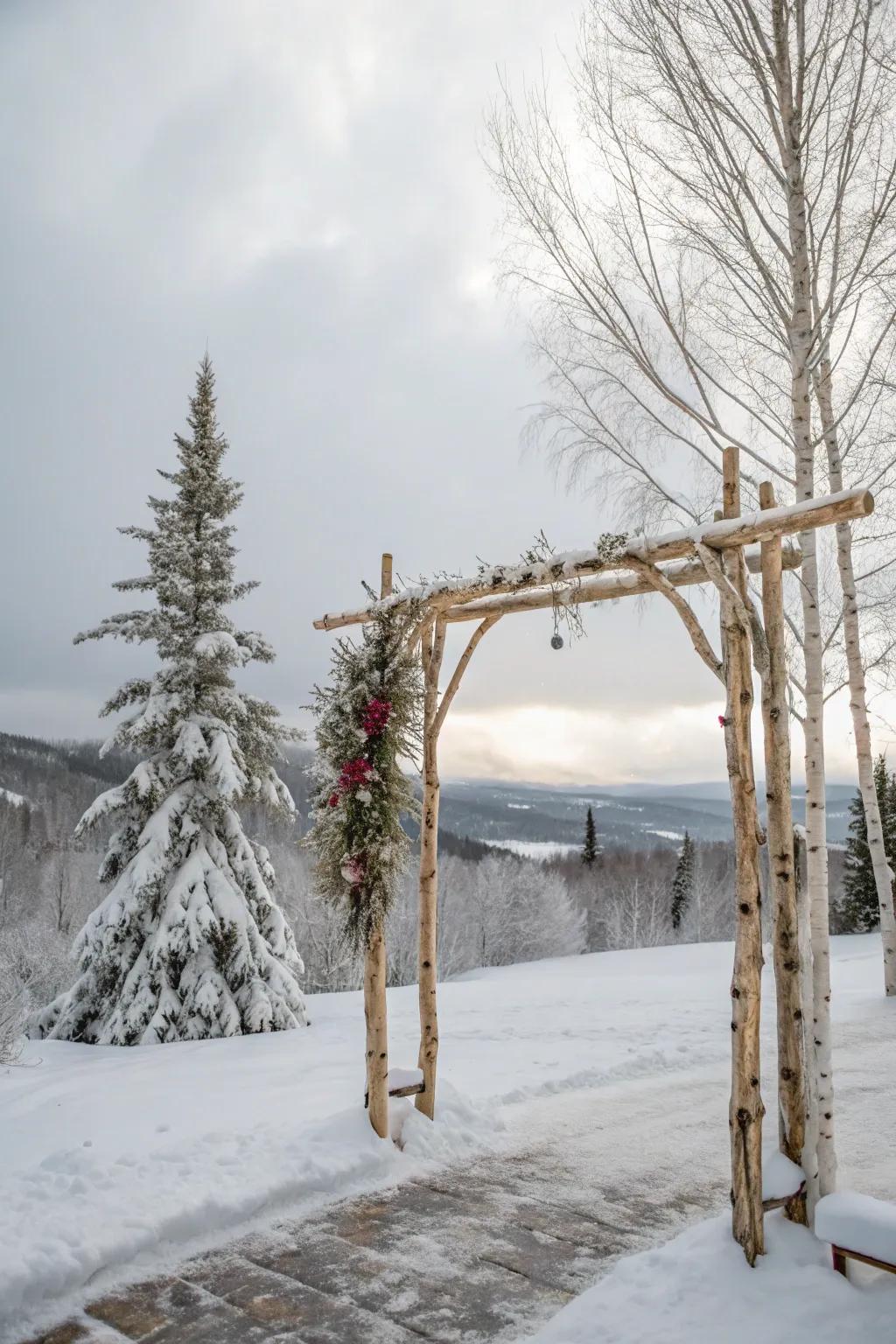 Birch timber adds an organic and cozy element to your wedding.