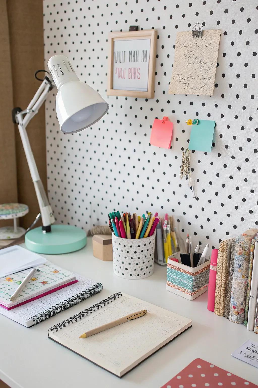 Make your wall vibrant with background patterns.