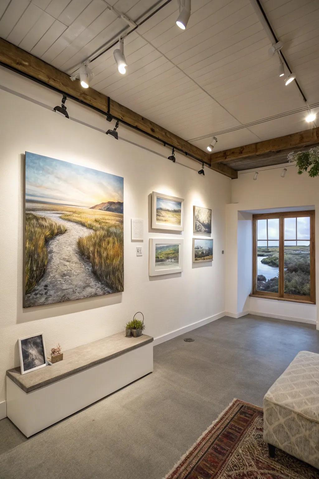 Thoughtful art serves as focal points of tranquility.