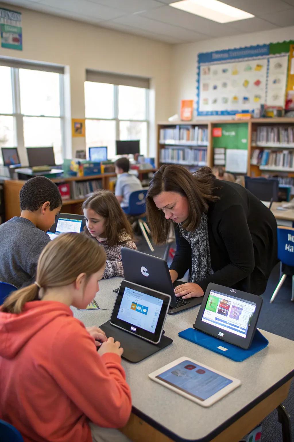 A technology corner fostering interactive learning