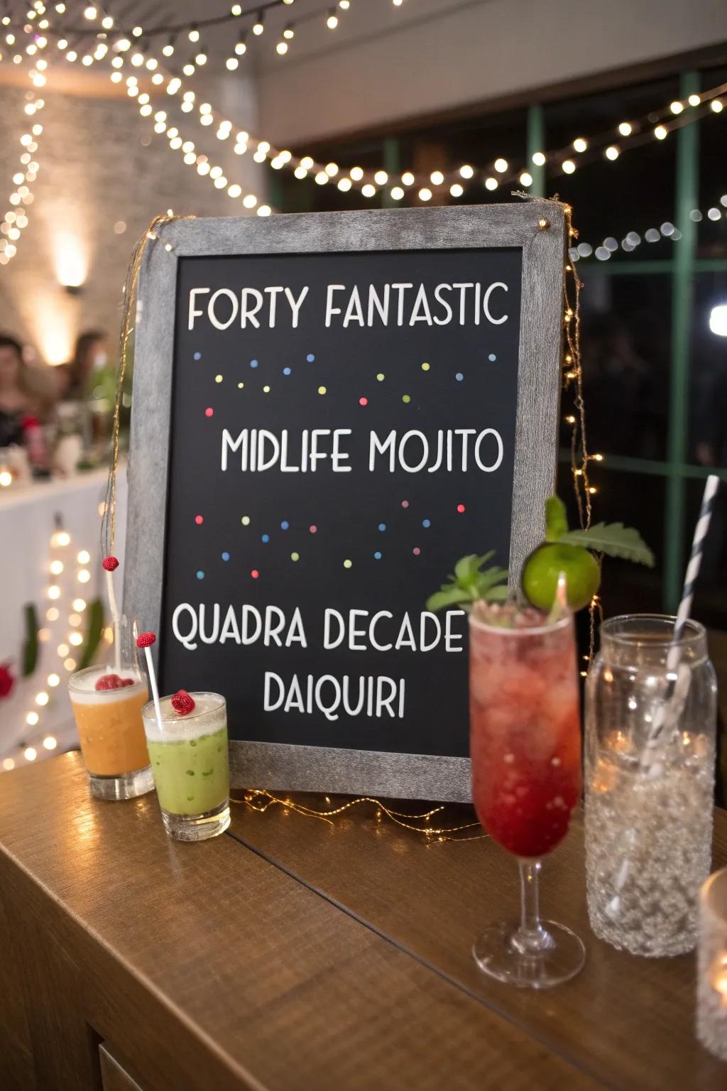 Toast to 40 with unique cocktails.