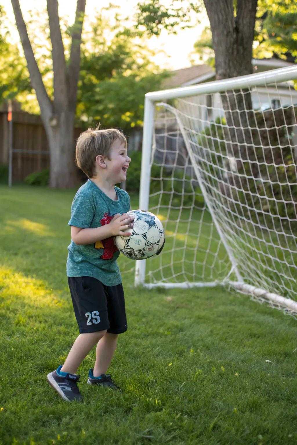 Sports-themed photographs celebrate your child's hobbies.