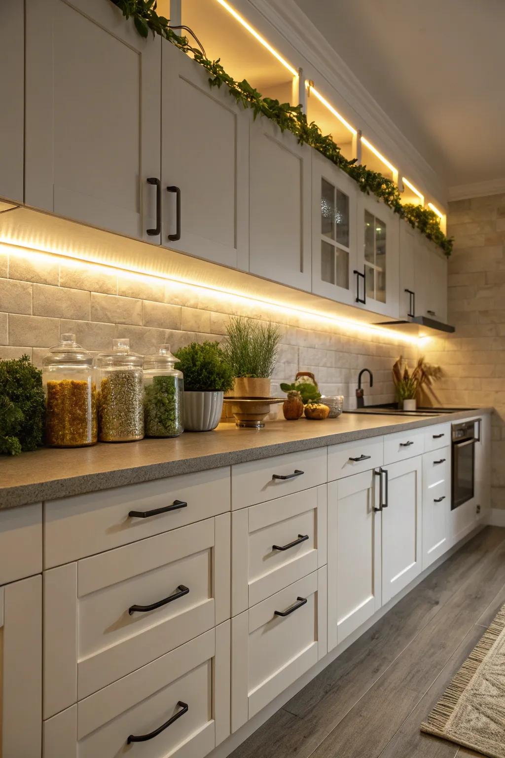 Emphasize your décor with the subtle glow of discreet lighting.