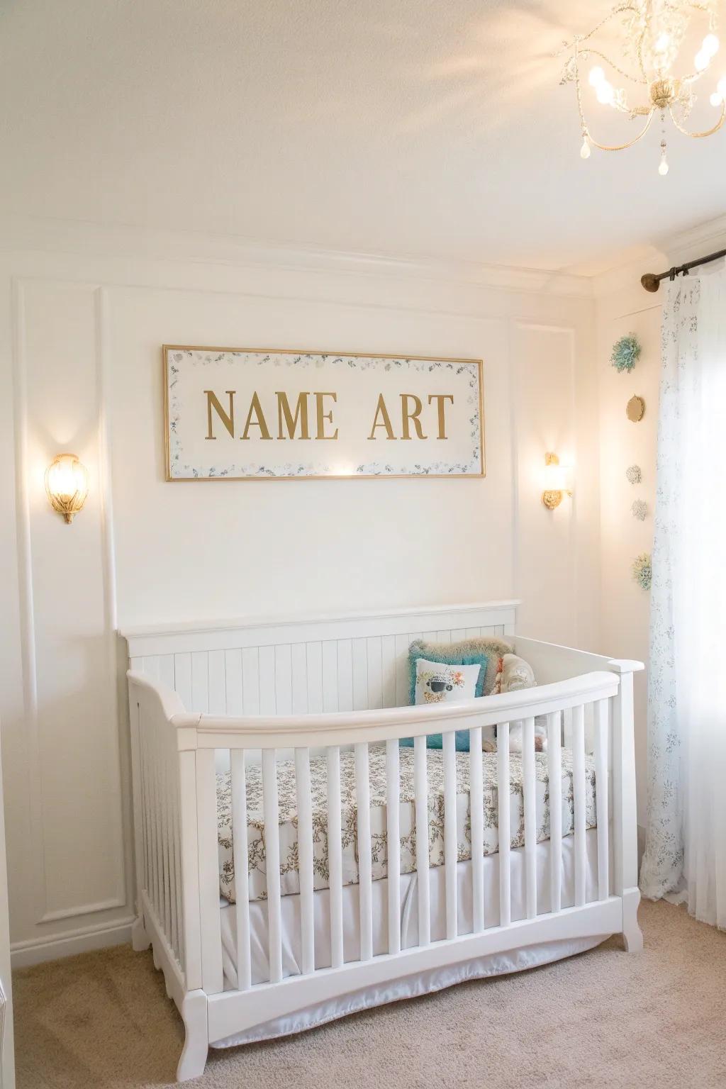 Bespoke accents impart a unique touch to a white nursery.