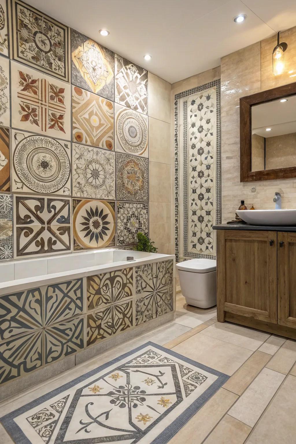 Custom tiles can add a personal, unique style to your restroom.