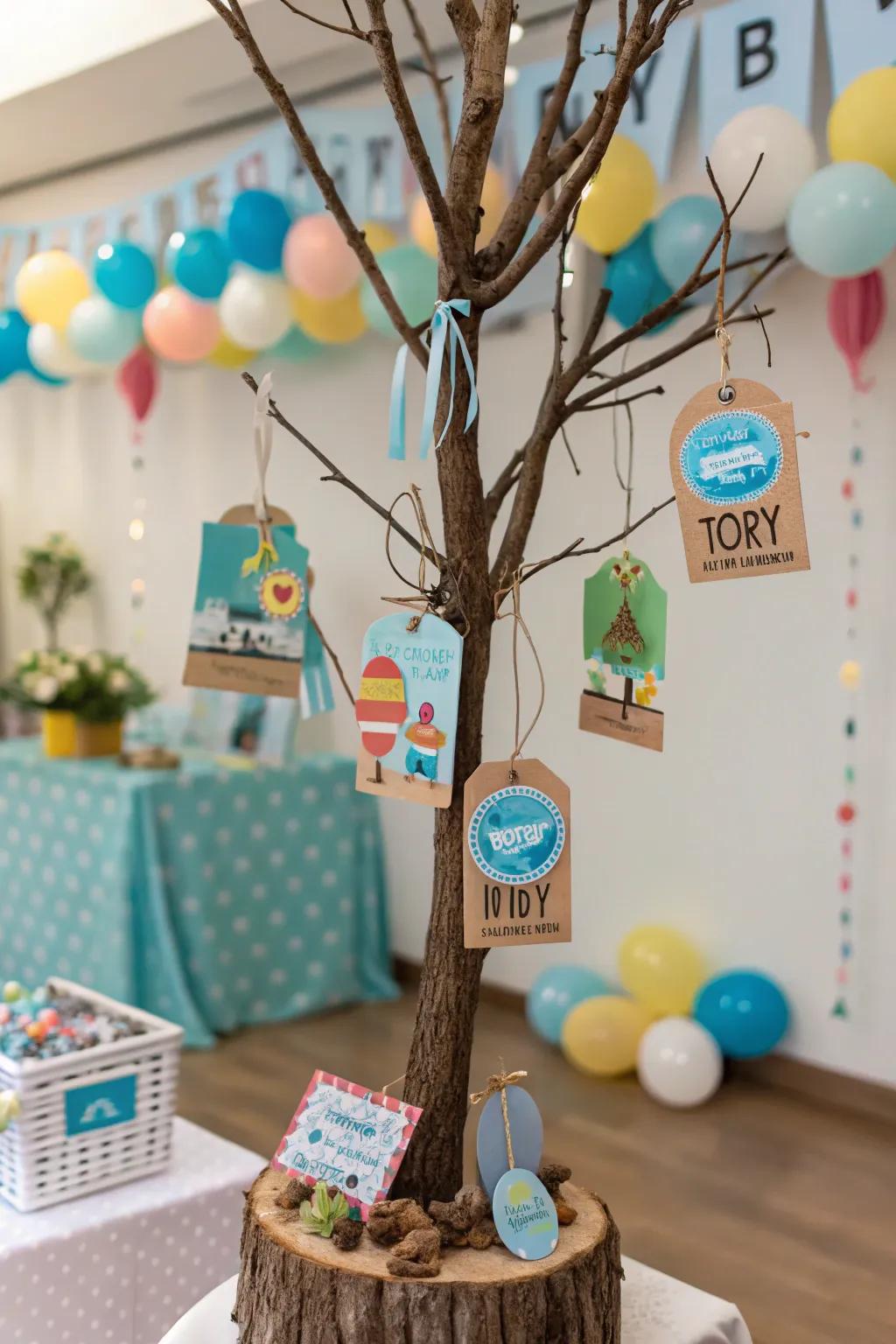 A travel reflection tree showcasing destination indicators.