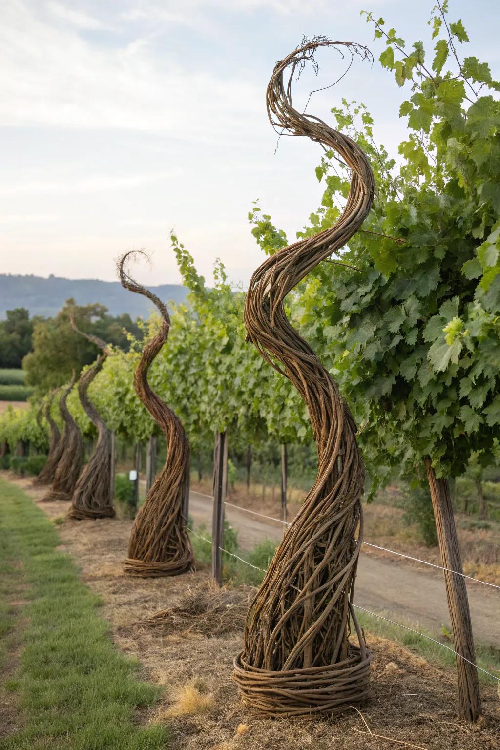 Vine creations add an artistic flair to your vineyard.