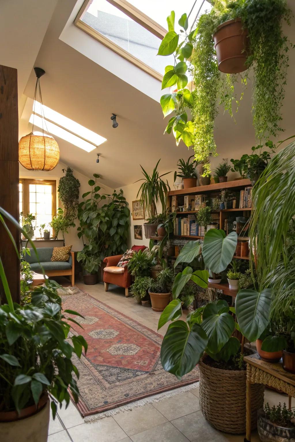 Flora gives an organic touch to indoor areas.