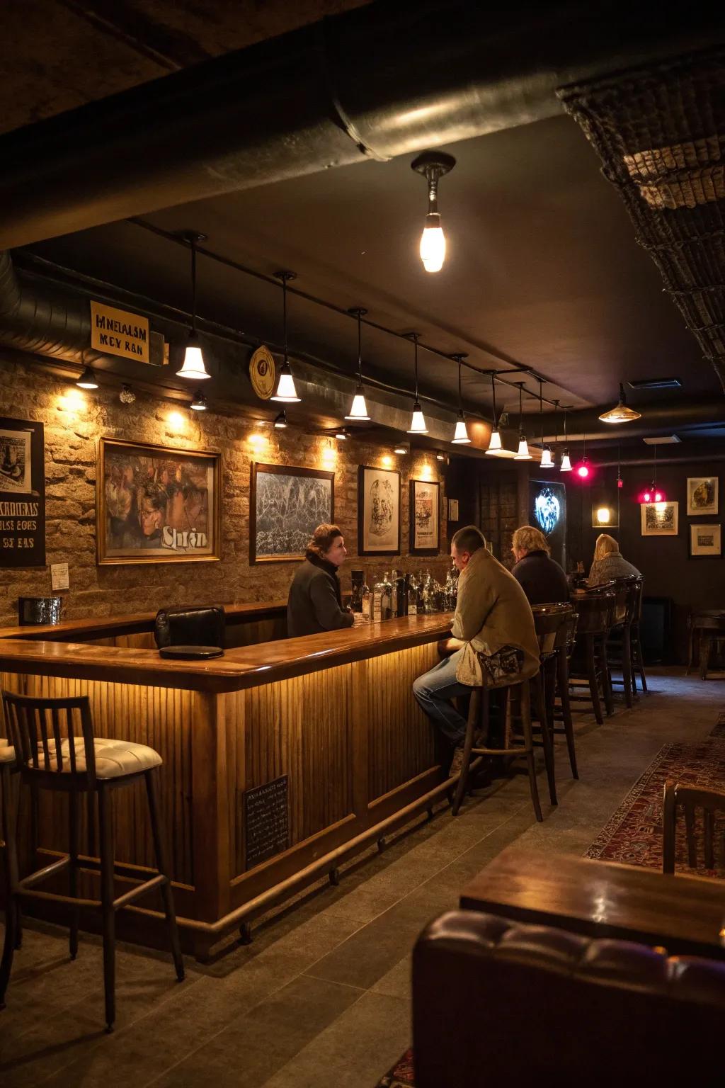 Alcove lighting creates a soft, ambient effect.