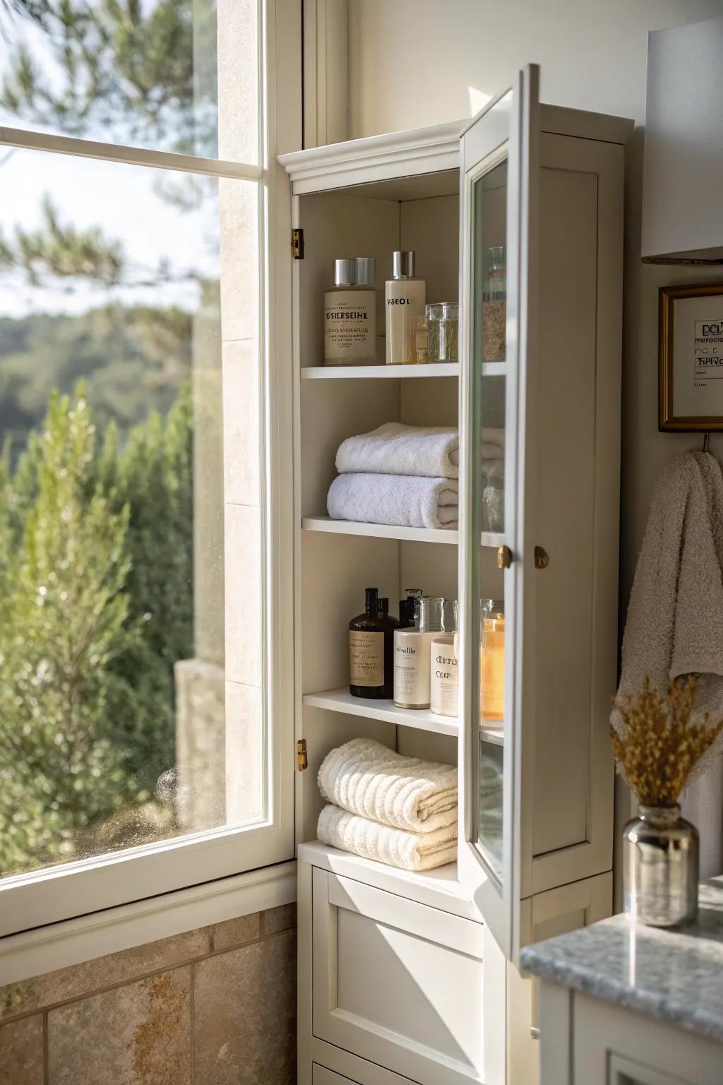 Natural light brightens and expands the area.