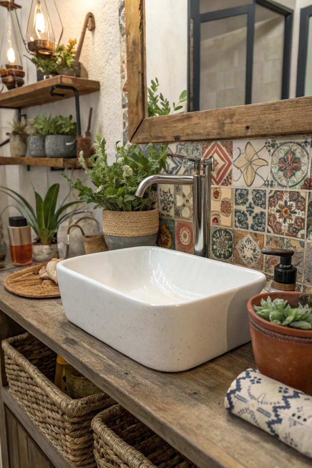 Eclectic sink set to showcase your unique style.