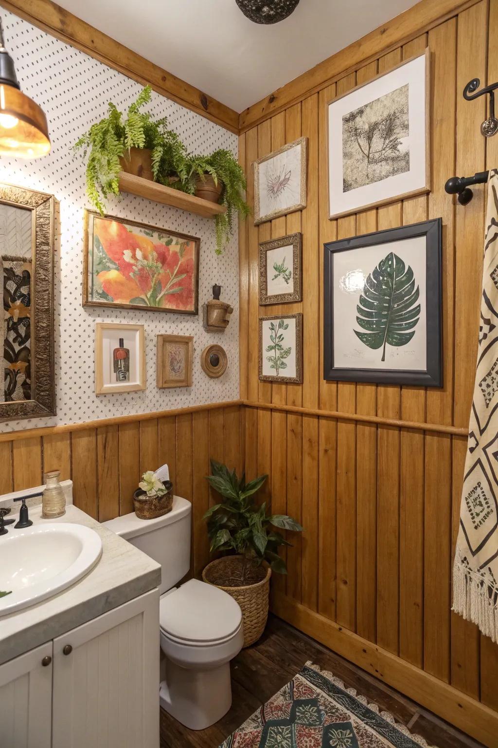 Artwork on groove panels adds a personal touch.