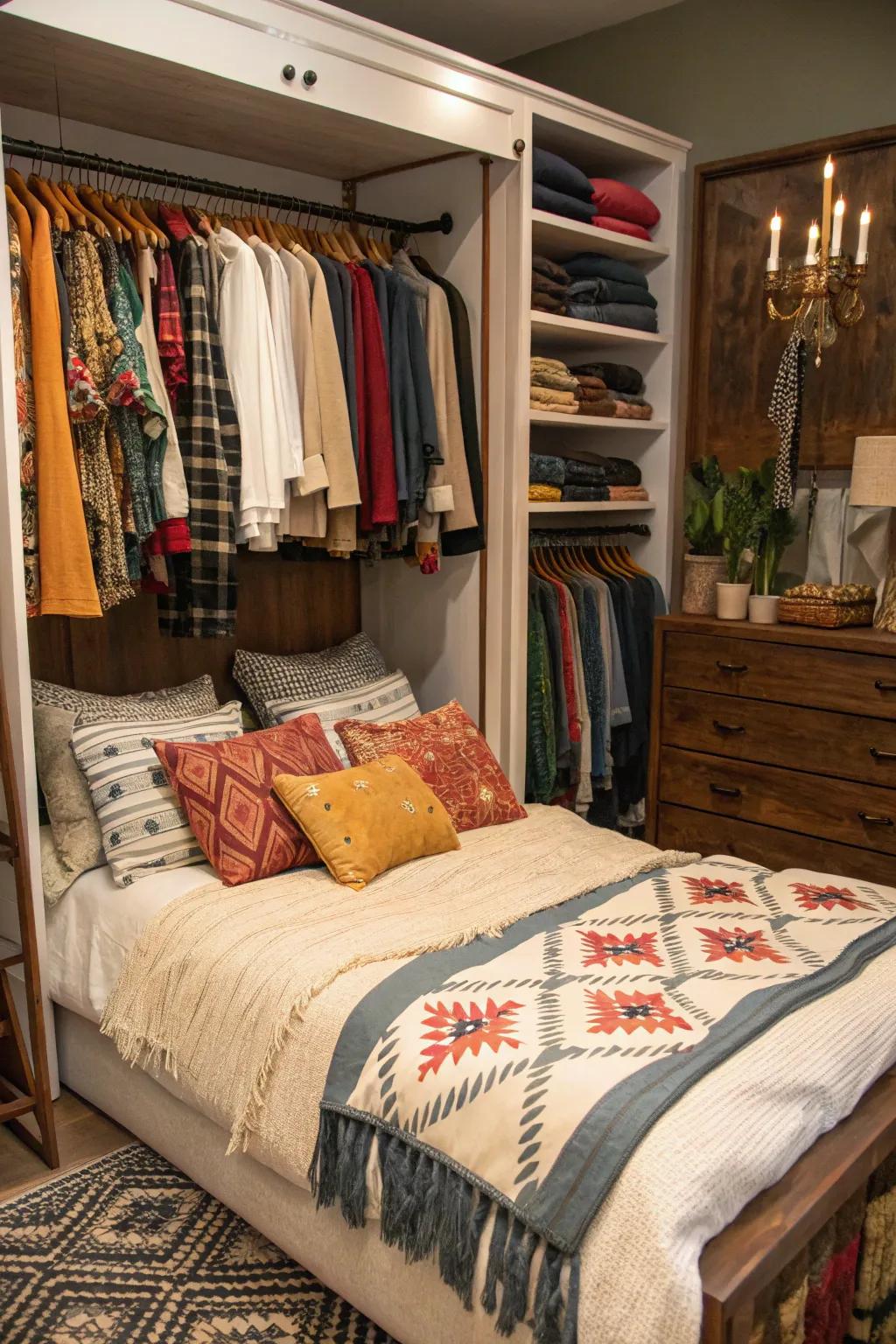 Varied design brings life and character to your closet bed.