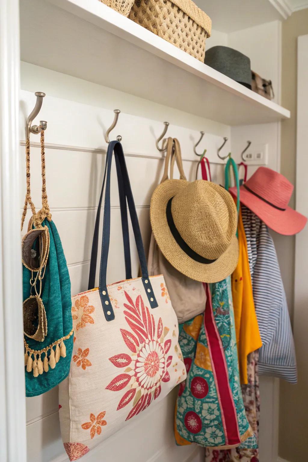 Hooks make it easy to get to things you use often.
