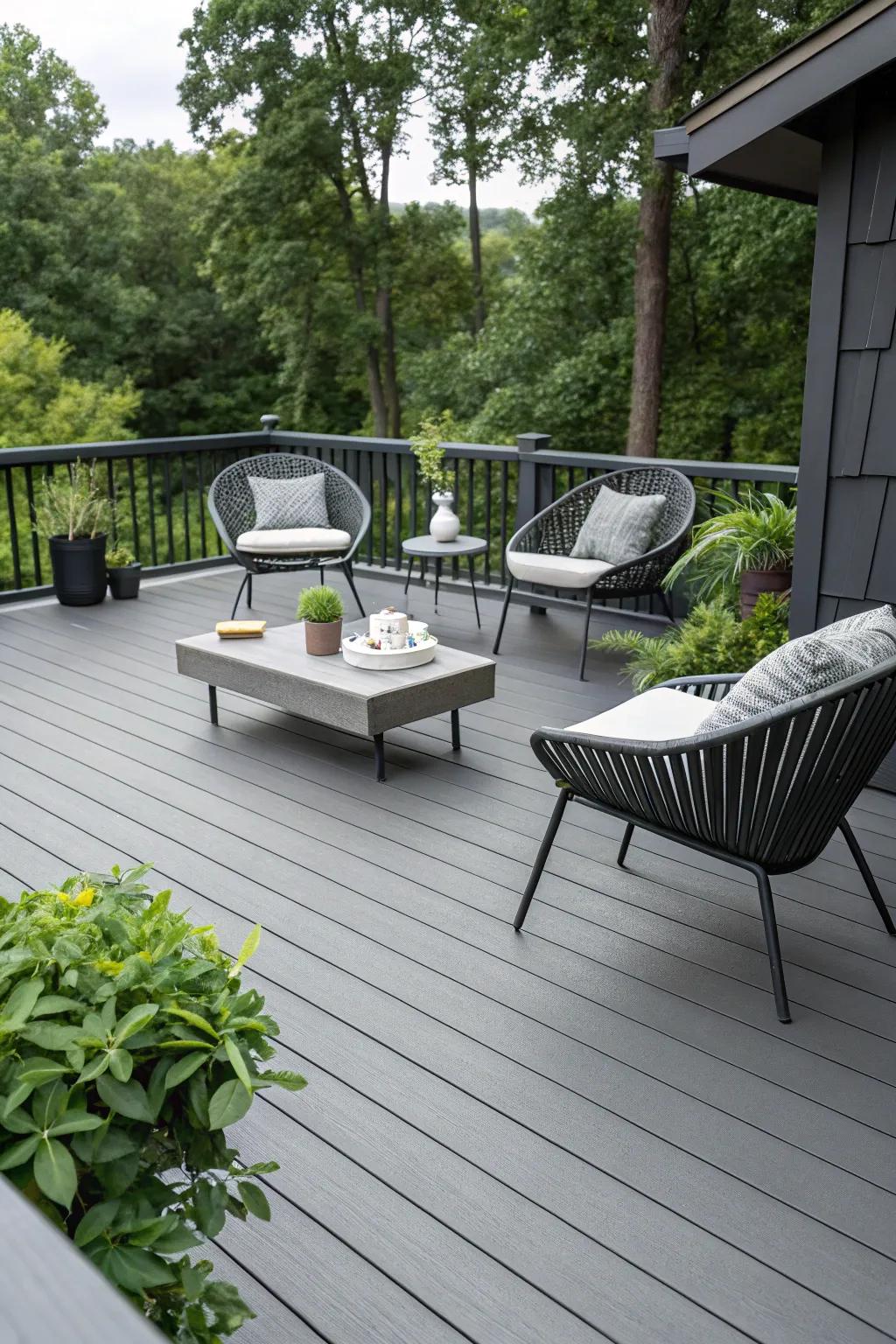 Gray decks offer a sleek and sophisticated modern look.