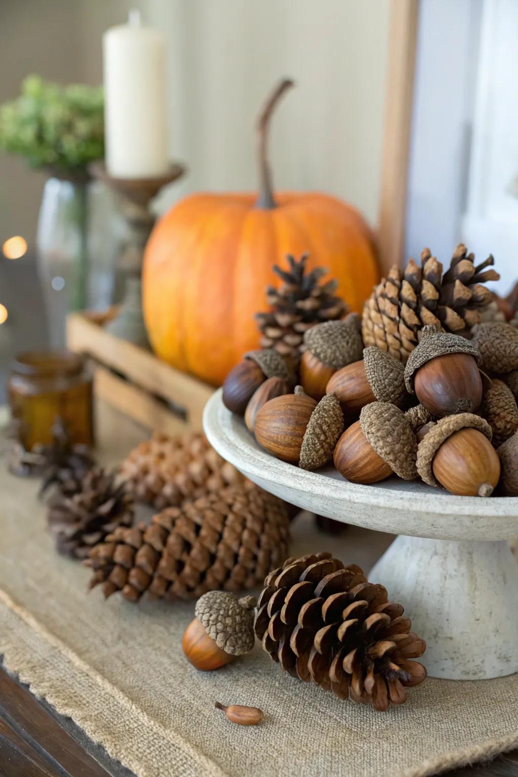 Bring the beauty of nature indoors with organic fall items.