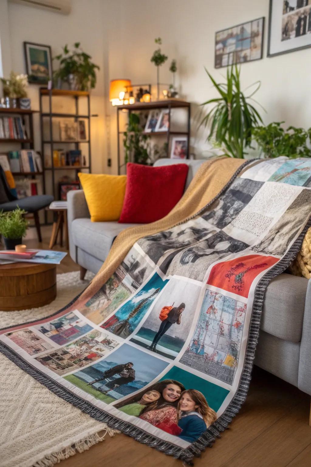 A blended artistry masterpiece throw that reflects a creative spirit.