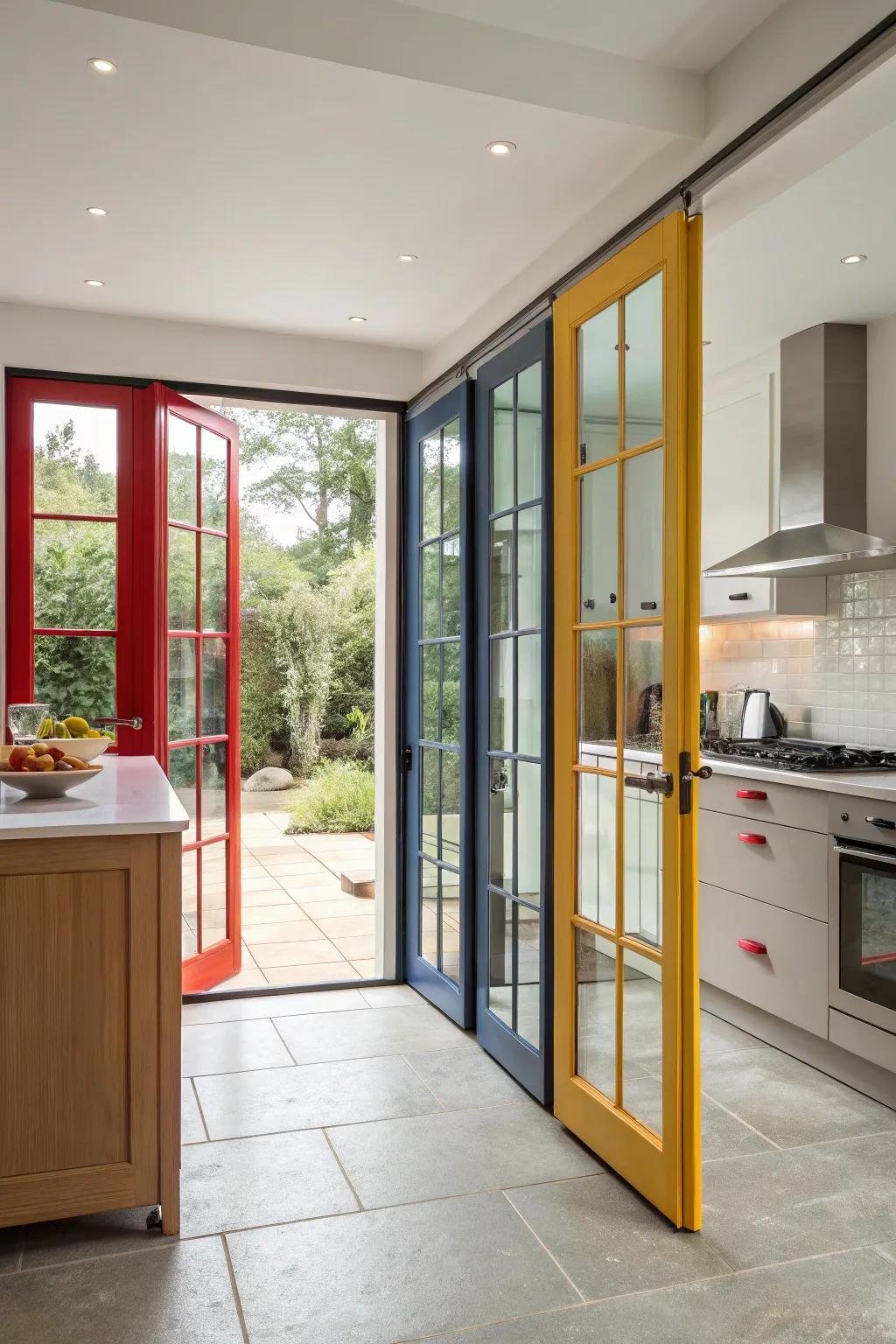 Bold colored frames make a striking statement in your kitchen.