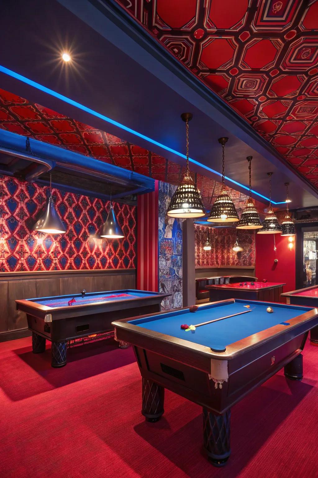 Strong shades add energy and thrill to your billiard space.
