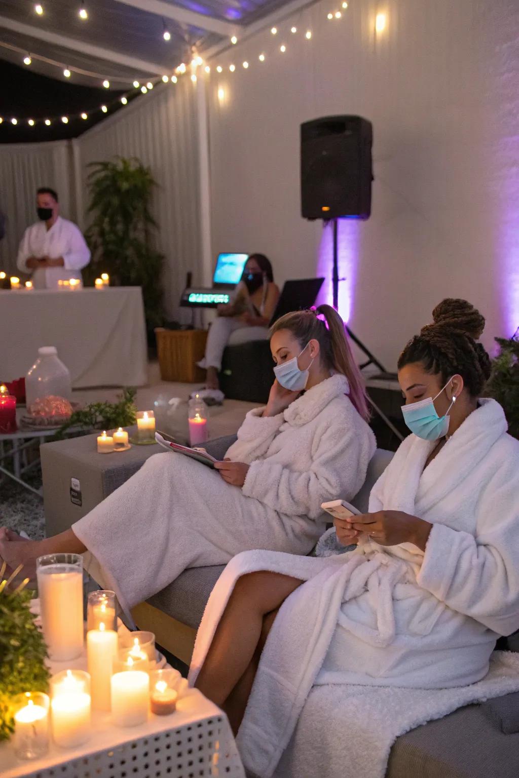 Relax and unwind with a spa retreat-themed celebration.