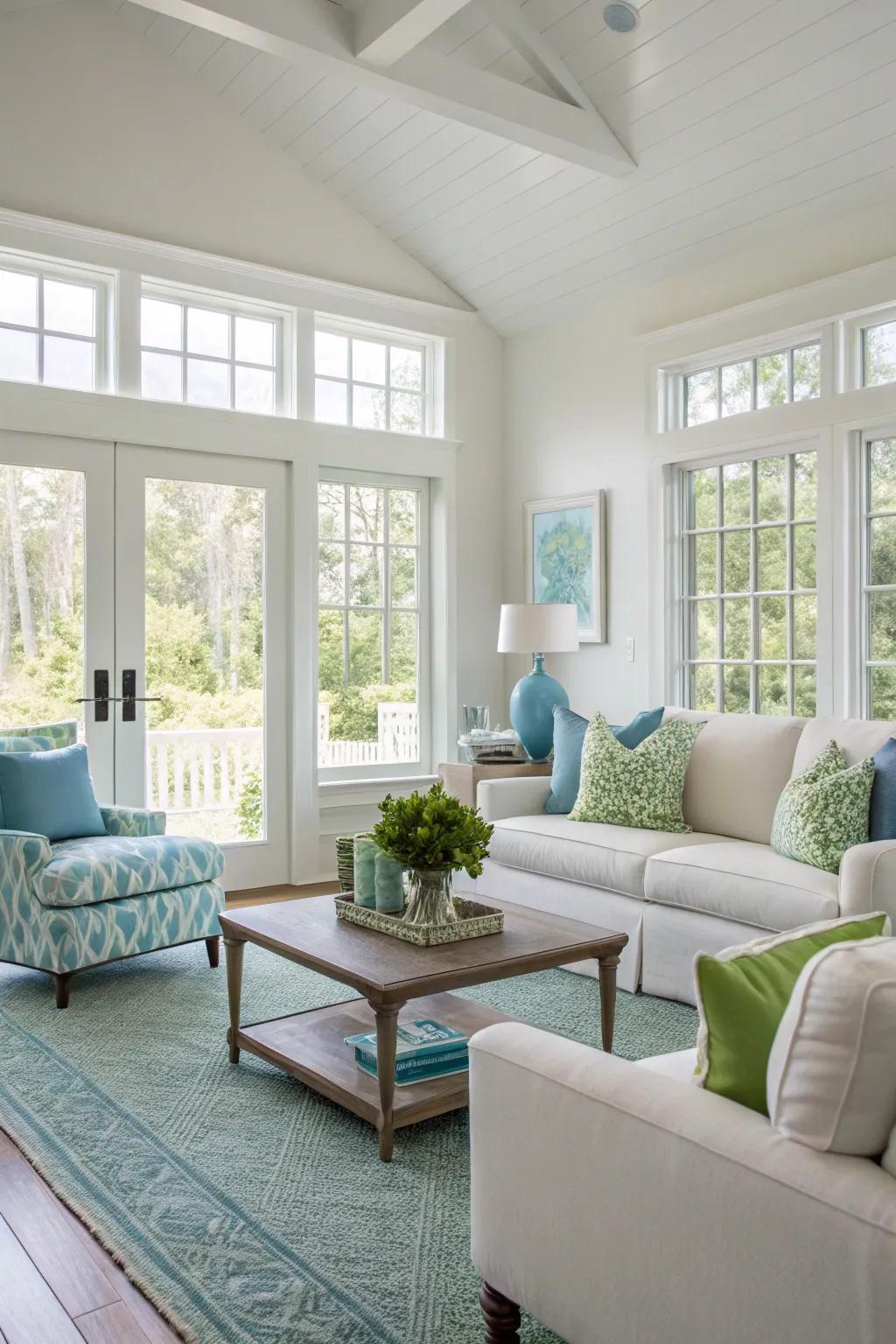 A simple strategy with subtle blue and green accents.