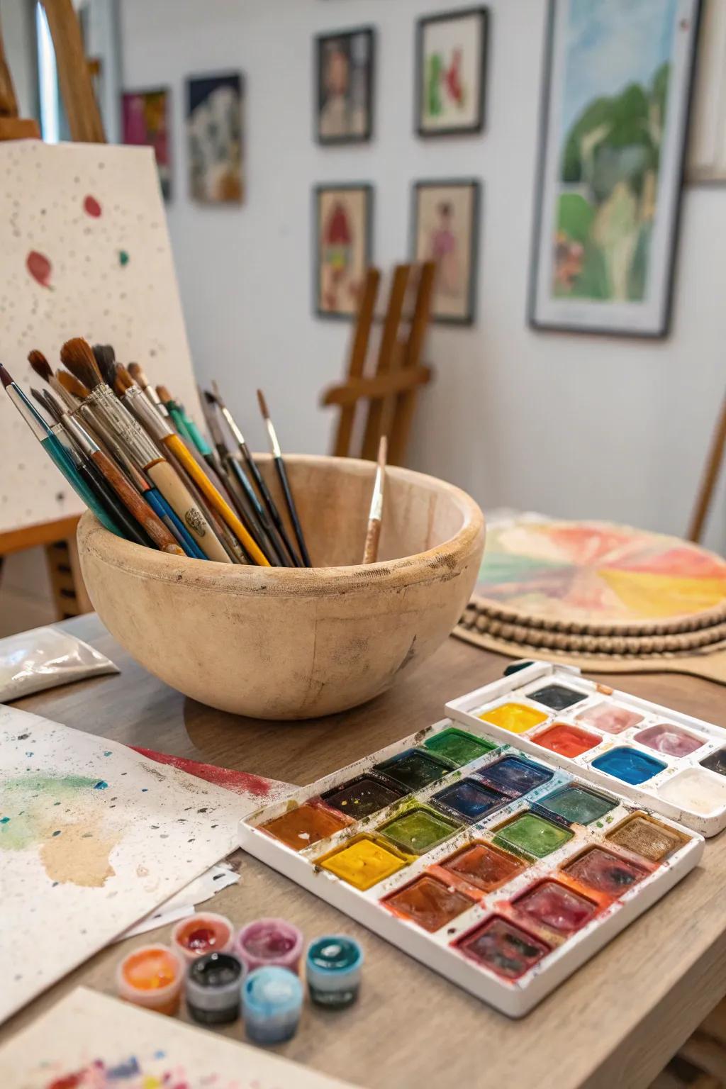 Artistic inspiration through brushes and palettes