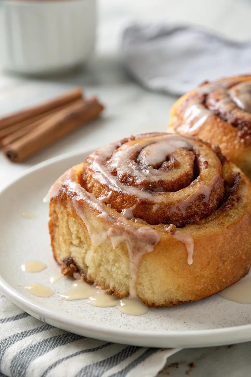 Cinnamon roll bread, a sweet and gooey indulgence that warms the heart.