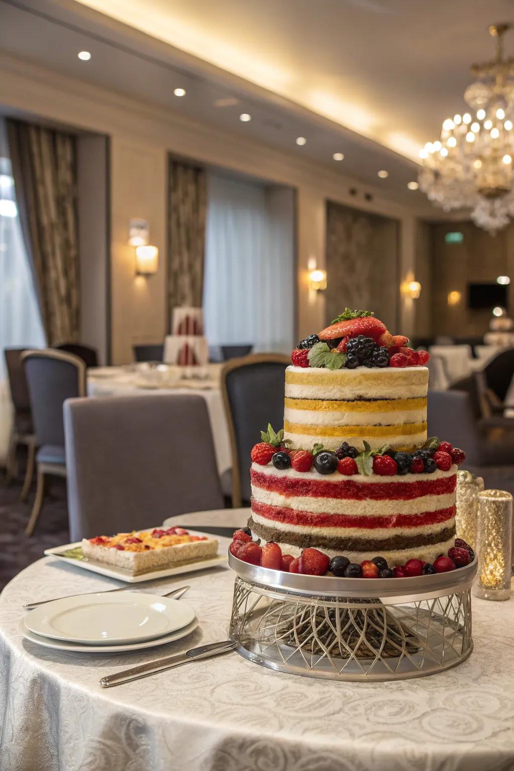 A fruity heights cake that’s full of surprises with each slice.