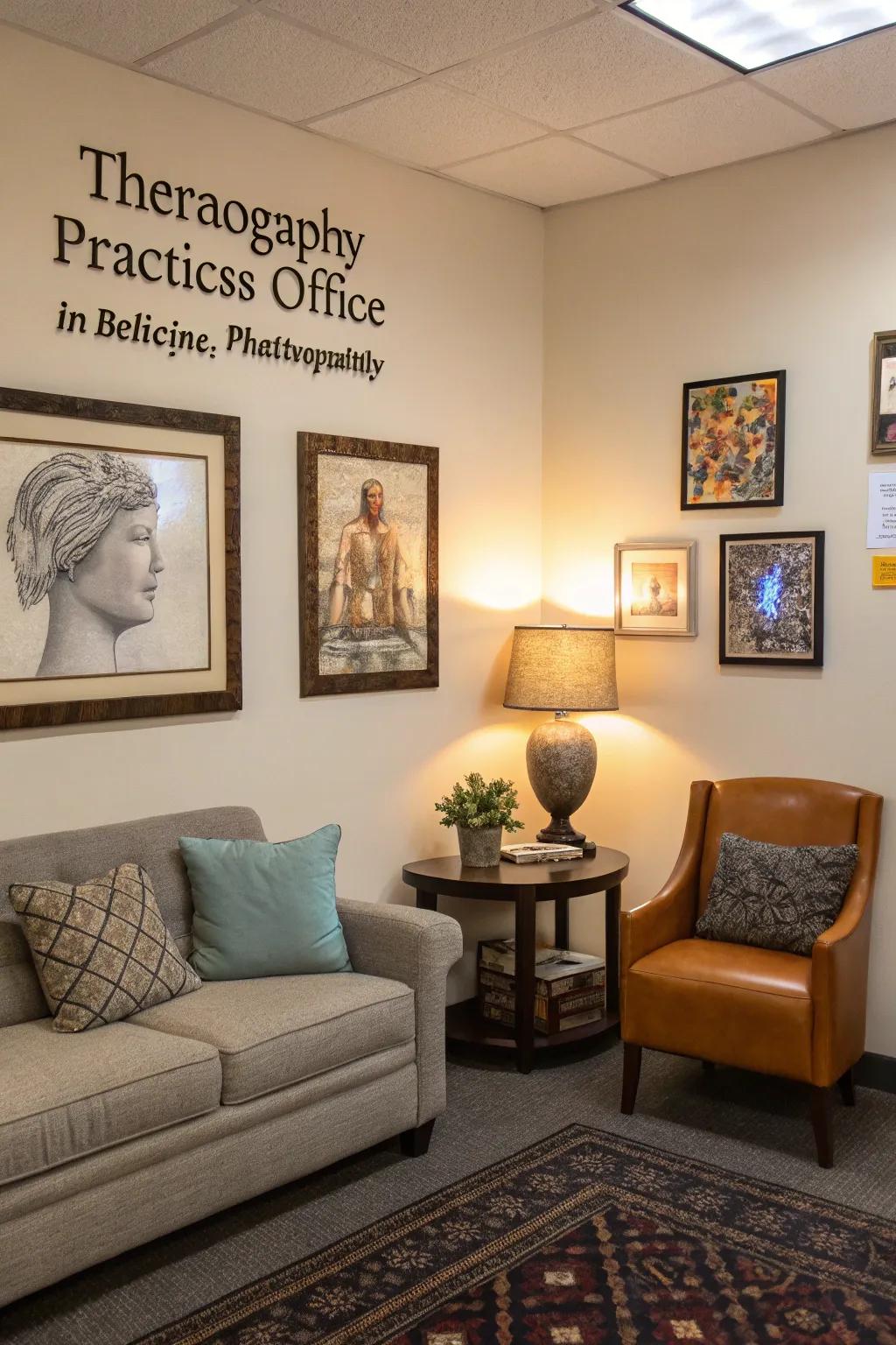 Distinctive art pieces introduce intrigue and individuality.