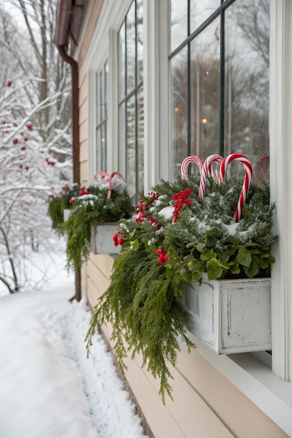 Transfer holiday glee to your casements with peppermint stick casement receptacles.
