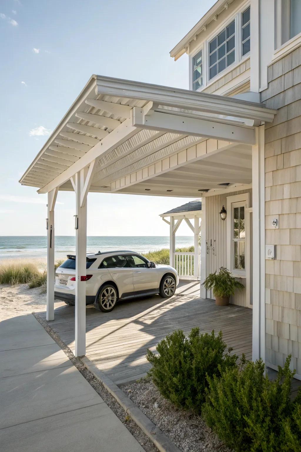 A carport design inspired by coastal living.