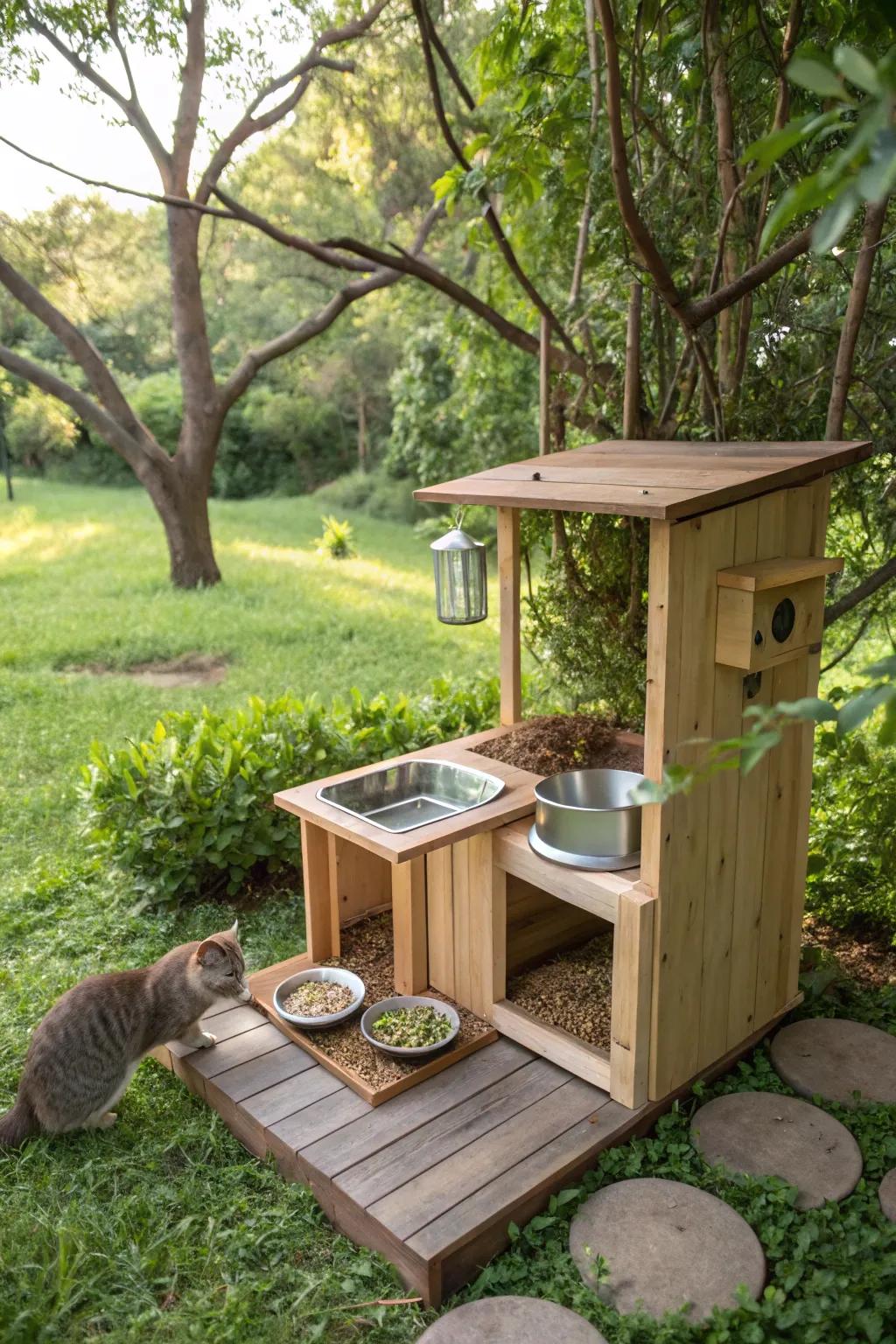 Choose sustainability with an eco cat station.