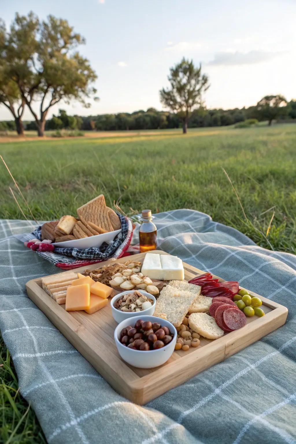 Perfect picnic with travel grazing.