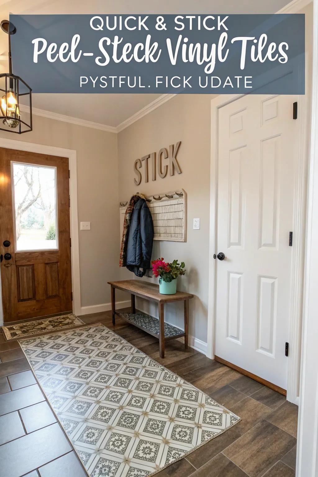 Peel-and-stick vinyl tiles offer a simple and temporary flooring fix.