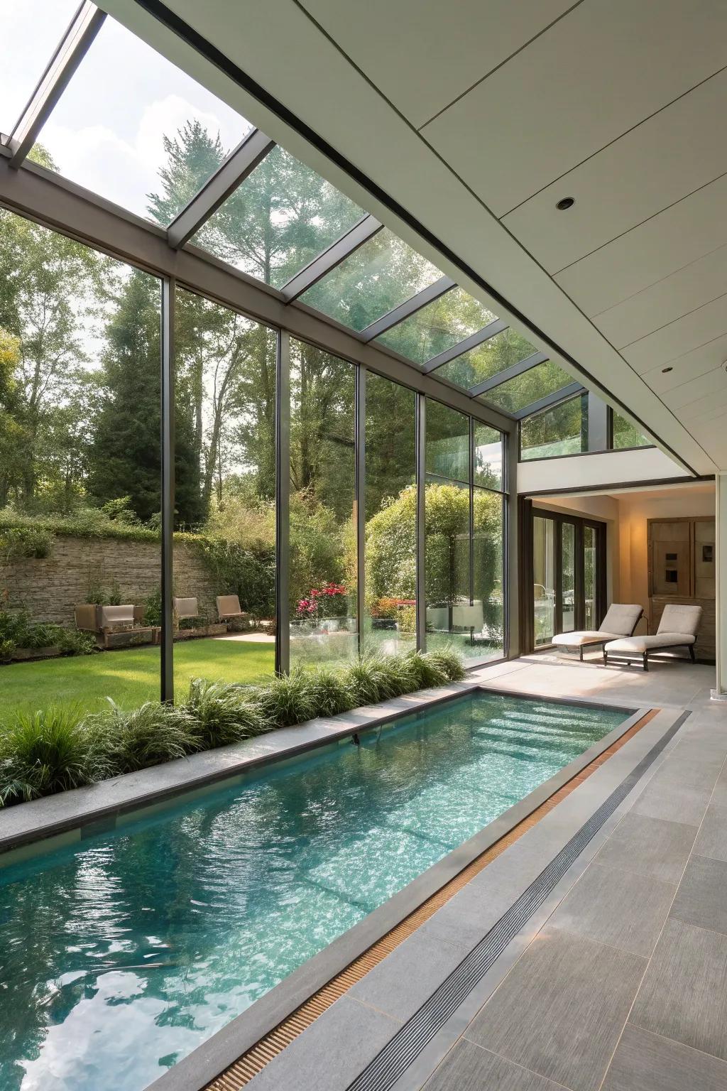 With a transition pool, you can easily combine indoor and outdoor spaces.