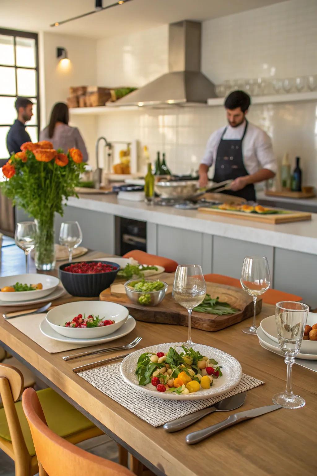 A chef's table that enhances social dining experiences.