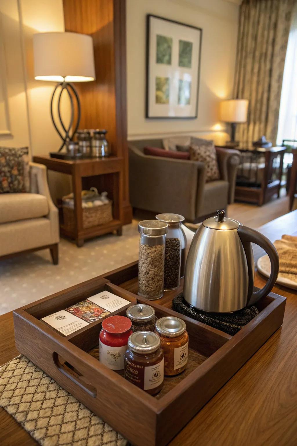 A charming personal tea corner for snug evenings.