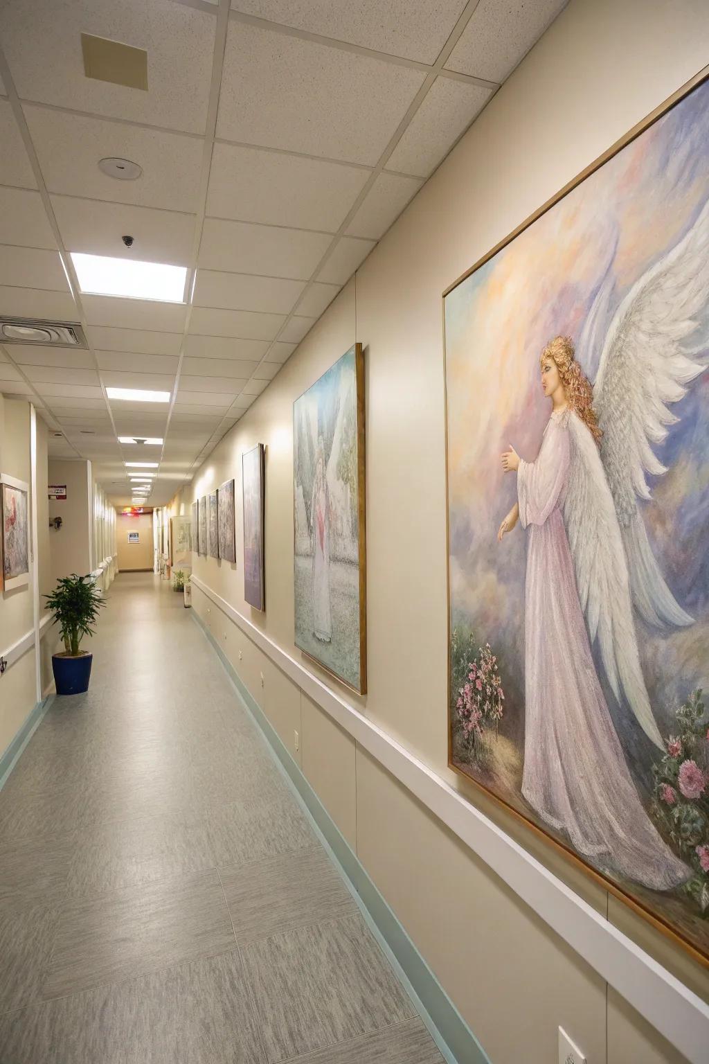 Ethereal angel paintings add a sense of protection and grace to your home.