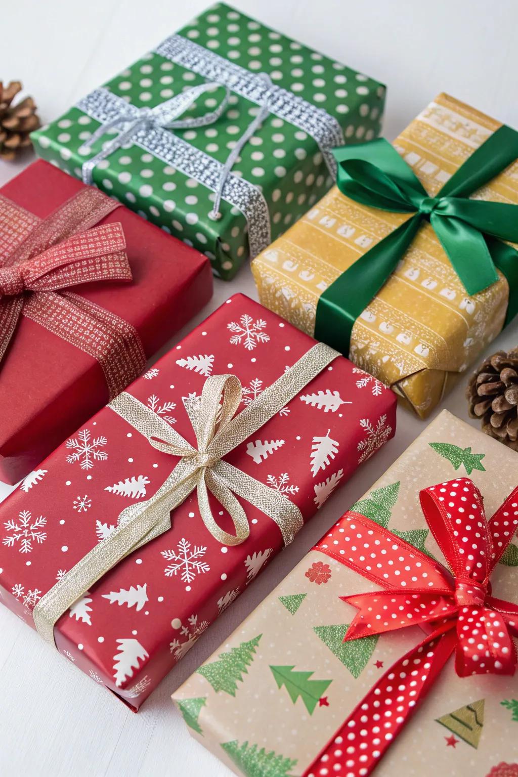 Coordinated gift enveloping appends to the cohesive aesthetic of your ornaments.