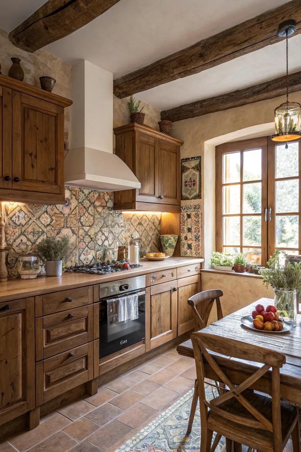 Bespoke surfaces add unique character to this traditional kitchen.
