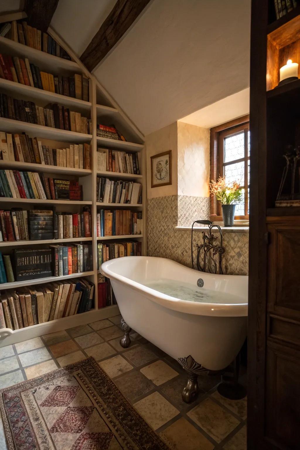 An enchanting alcove where a roll-top bath becomes a private retreat.