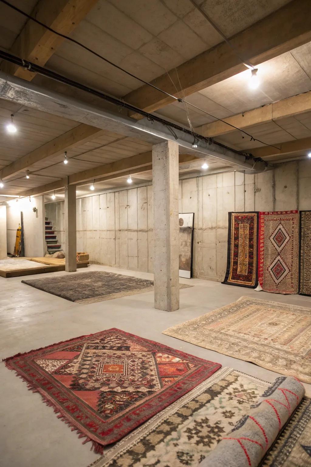 Layer floor coverings for a warm and stylish floor.