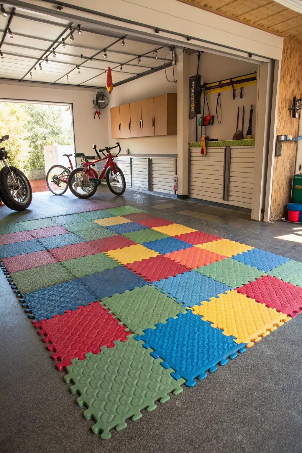 Connectable squares provide versatility and creativity.