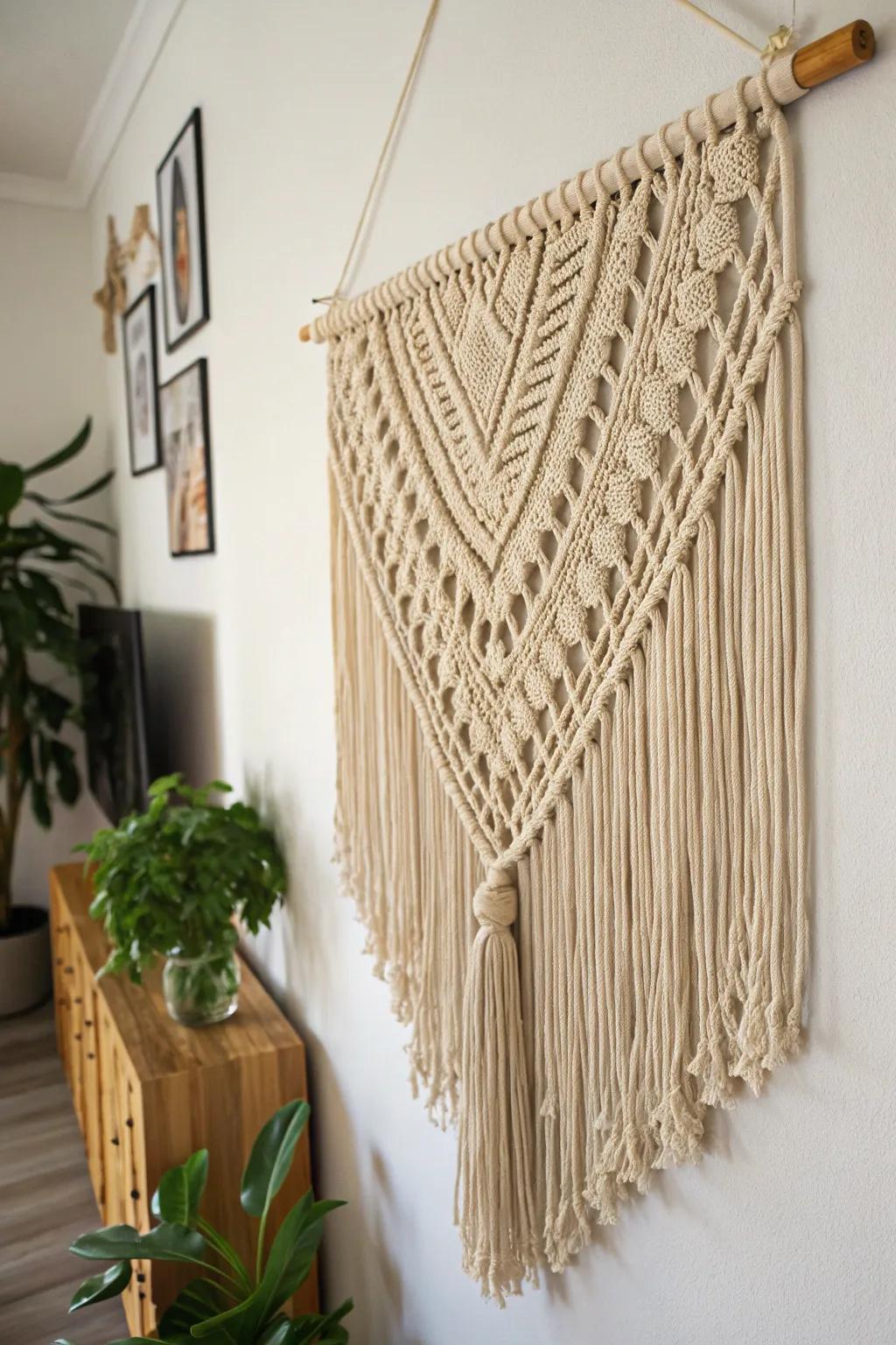 Lace knotting art adds texture and a personal touch.