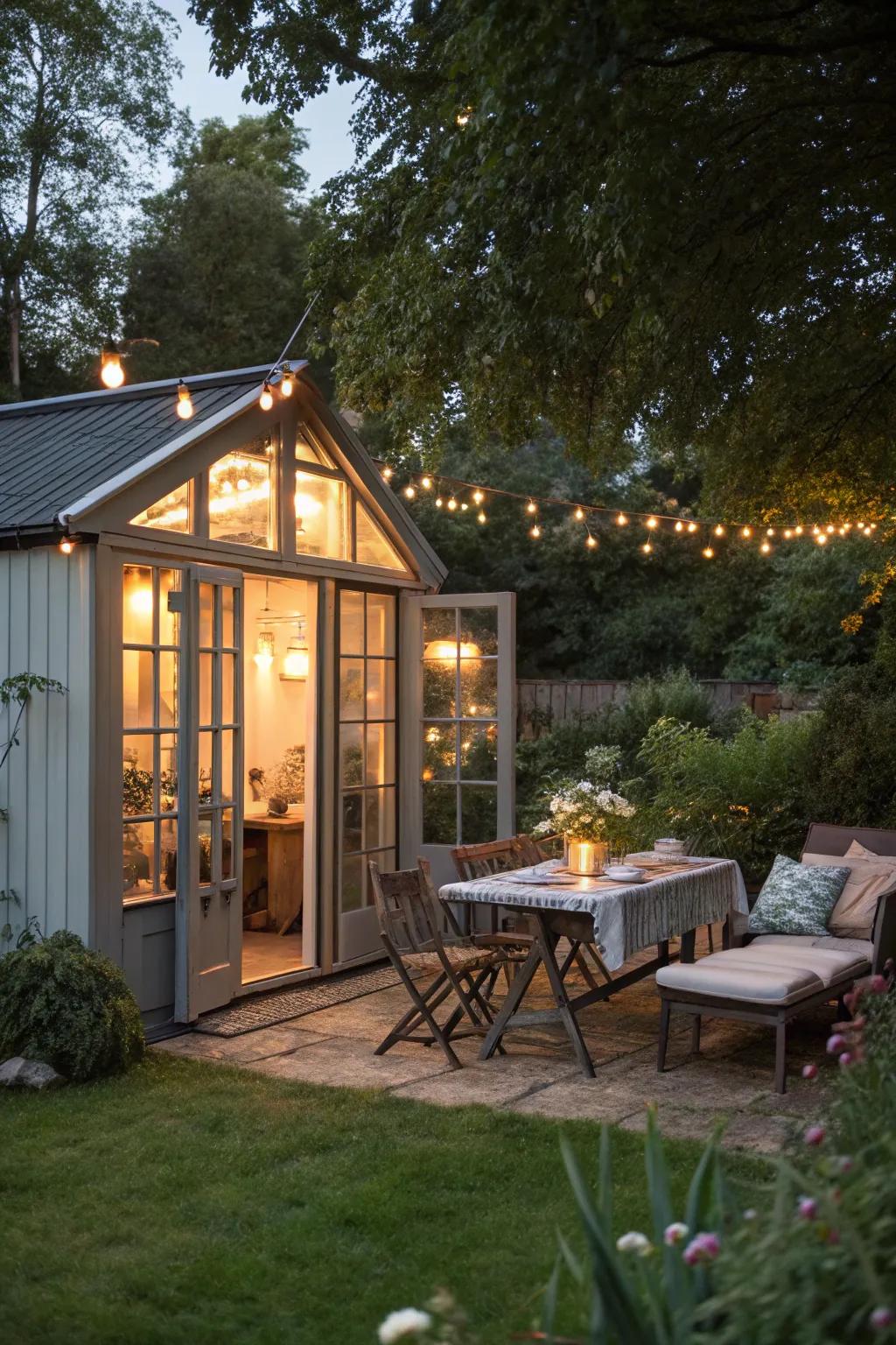 An open-air meal spot for starlit gatherings.