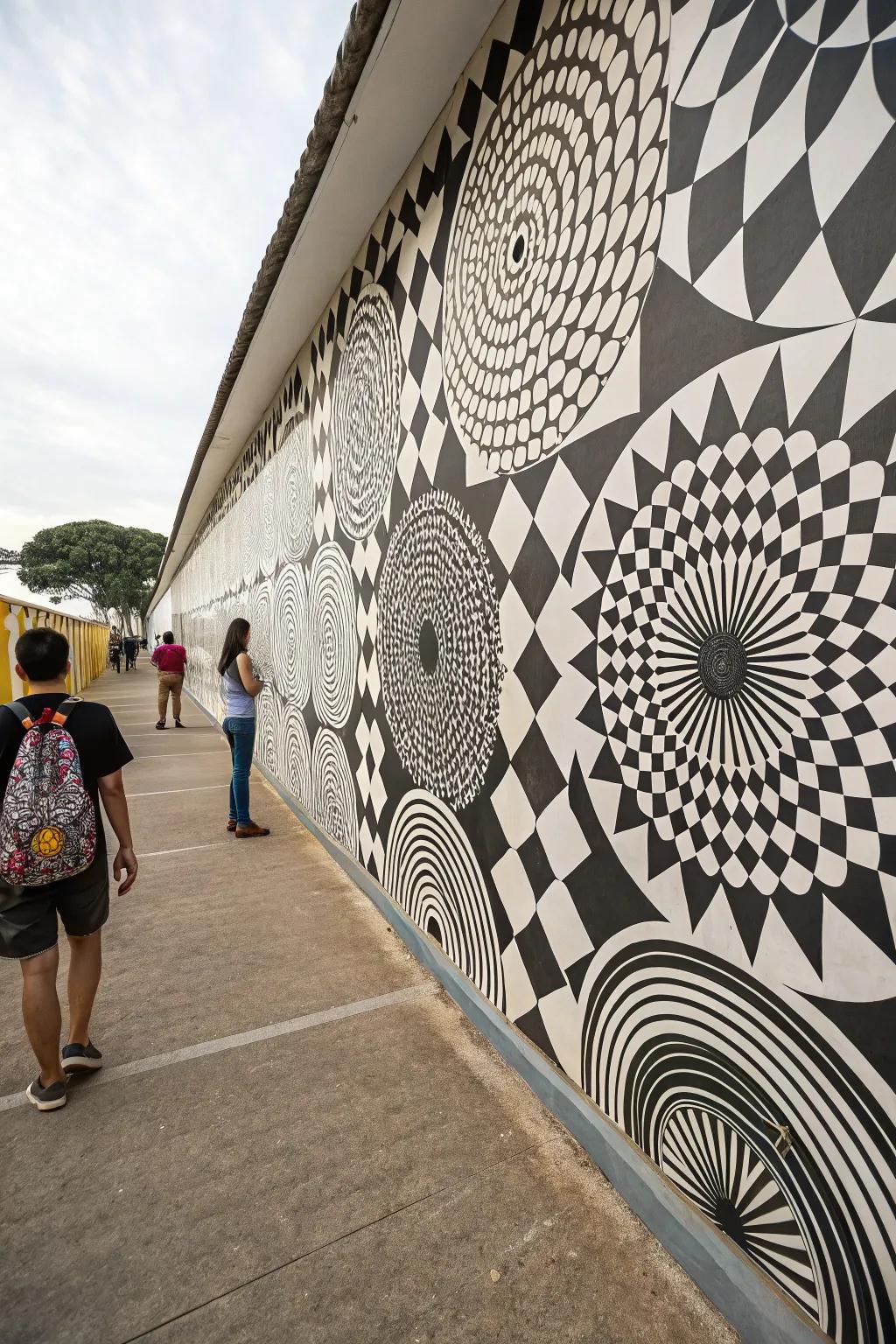 Illusion wall design that brings an artistic touch.